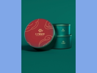 中国风新年文创样机套装包装贴图组合毕设作品产品效果图展示PSD礼盒盒子圆形铁盒圆形包装盒