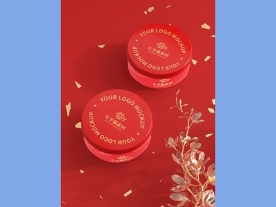 中国风新年文创样机套装包装贴图组合毕设作品产品效果图展示PSD礼盒盒子圆形包装盒