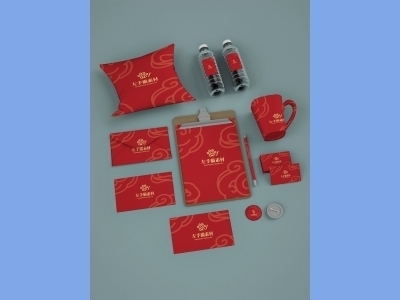 中国风新年文创样机套装包装贴图组合毕设作品产品效果图展示PSD抱枕水杯文件夹