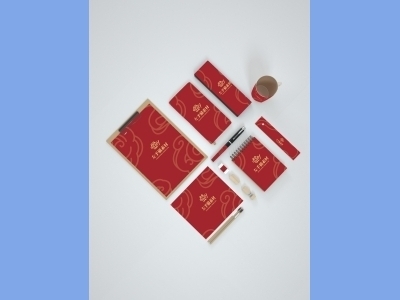 中国风新年文创样机套装包装贴图组合毕设作品产品效果图展示PSD