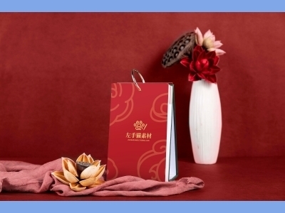 中国风新年文创样机套装包装贴图组合毕设作品产品效果图展示PSD台历