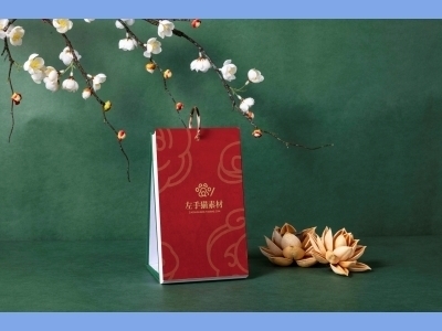 中国风新年文创样机套装包装贴图组合毕设作品产品效果图展示PSD台历