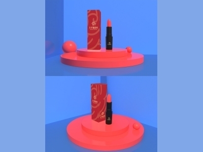 中国风新年文创样机套装包装贴图组合毕设作品产品效果图展示PSD口红