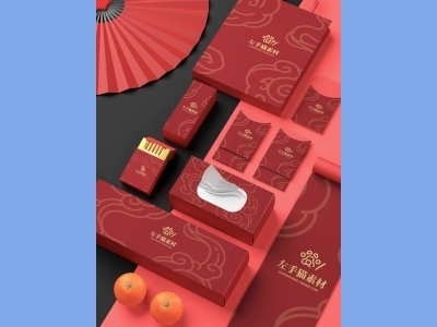 中国风新年文创样机套装包装贴图组合毕设作品产品效果图展示PSD礼盒