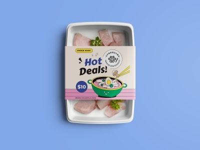 餐饮店vi工牌围裙外卖品牌食品盒餐具招牌样机PSD贴图素材模板肉盒方形打包盒