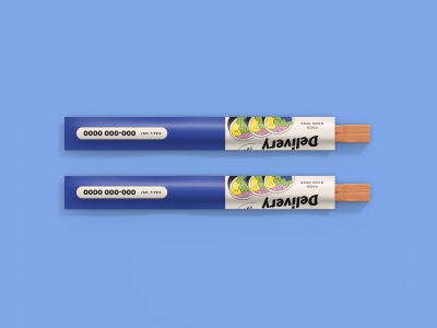 餐饮店vi工牌围裙外卖品牌食品盒餐具招牌样机PSD贴图素材模板筷子套