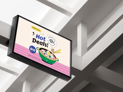 餐饮店vi工牌围裙外卖品牌食品盒餐具招牌样机PSD贴图素材模板招牌灯箱