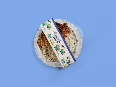 餐饮店vi工牌围裙外卖品牌食品盒餐具招牌样机PSD贴图素材模板圆形打包盒