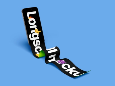 苹果手机14 Pro屏幕UI长图推文界面展示样机智能贴图PSD设计素材