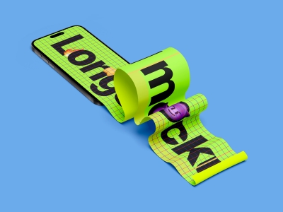 苹果手机14 Pro屏幕UI长图推文界面展示样机智能贴图PSD设计素材