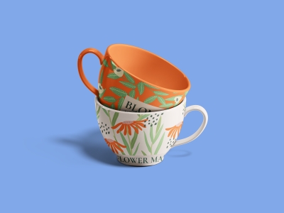 高端整套毕设文创品牌周边VI提案效果展示贴图样机PSD设计素材茶杯马克杯水杯