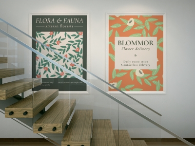 高端整套毕设文创品牌周边VI提案效果展示贴图样机PSD设计素材楼梯海报