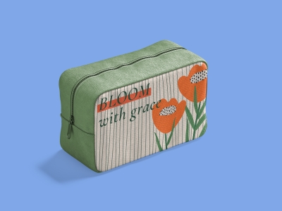 高端整套毕设文创品牌周边VI提案效果展示贴图样机PSD设计素材化妆包