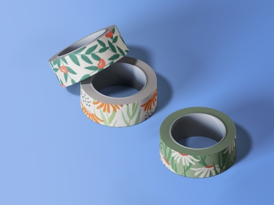 高端整套毕设文创品牌周边VI提案效果展示贴图样机PSD胶带贴纸