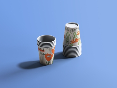 高端毕设文创品牌周边VI提案效果展示贴图样机PSD水杯纸杯