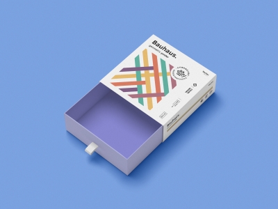 正方形抽屉礼盒抽拉纸盒产品包装盒设计展示PSD样机贴图素材模板