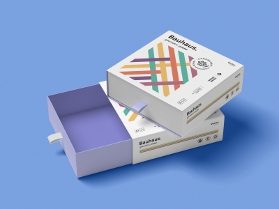 正方形抽屉礼盒抽拉纸盒产品包装盒设计展示PSD样机贴图素材模板