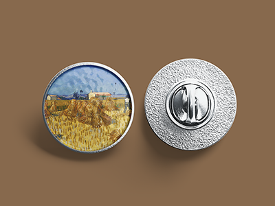 美术馆艺术作品展览馆门票画展毕业展文创设计样机袖扣徽章