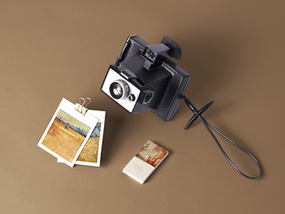 美术馆艺术作品展览馆门票画展毕业展文创设计样机相机相纸