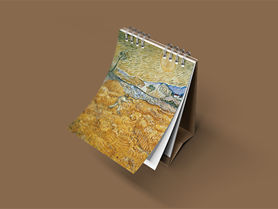 美术馆艺术作品展览馆门票画展毕业展文创设计样机台历