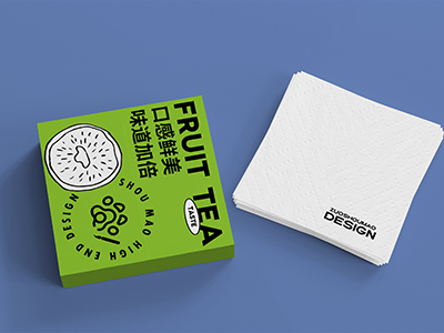 奶茶咖啡饮料甜品校园文创设计品牌vi样机提案PS纸巾盒