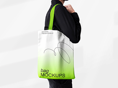 奶茶咖啡饮料甜品校园文创设计品牌vi样机提案PSD帆布袋手提袋