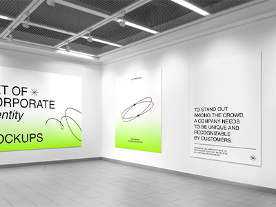 展览海报室内展览场景画展