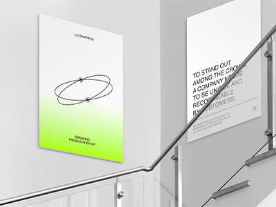 楼梯海报室内展览海报样机