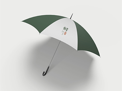 生鲜水果蔬菜店品牌VI样机服装门头LOGO效果展示贴图PSD设计素材雨伞