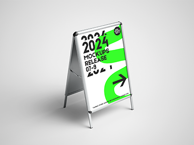 室内导视系统户外指示牌VI样机指引牌引路牌PSD人形立牌广告牌水牌展架海报