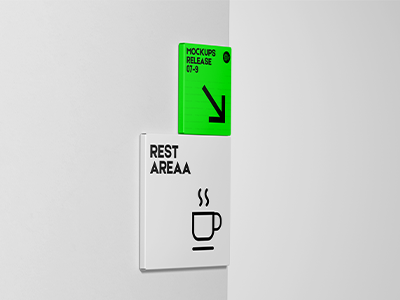 室内导视系统户外指示牌VI样机指引牌引路牌PSD门牌