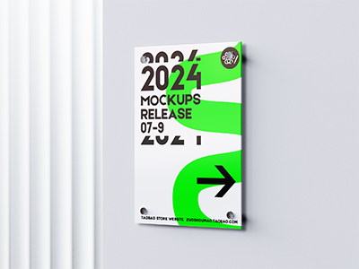 室内导视系统户外指示牌VI样机指引牌引路牌PSD门牌广告牌