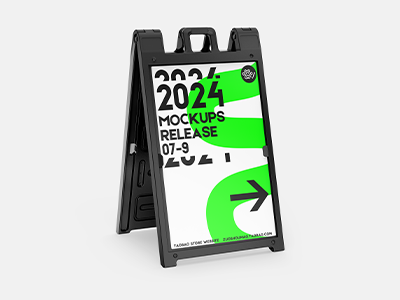 室内导视系统户外指示牌VI样机指引牌引路牌PSD广告牌水牌灯箱人形立牌