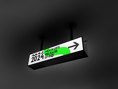 室内导视系统户外指示牌VI样机指引牌引路牌PSD吊装灯箱指示牌