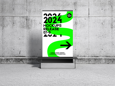 室内导视系统户外指示牌VI样机指引牌引路牌PSD海报架立牌广告架