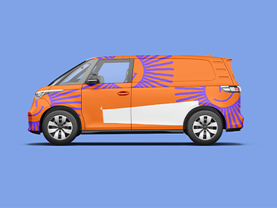 文创样机文具VI衍生周边设计效果展示PSD汽车面包车