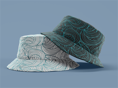 高档渔夫帽水桶帽子品牌设计VI效果图样机展示