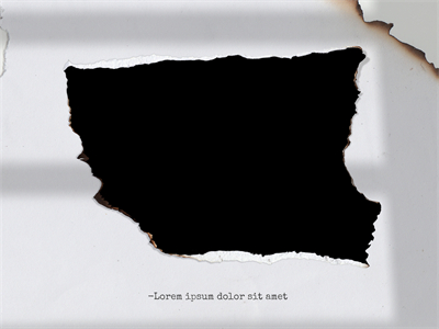 破损纸张相片样机