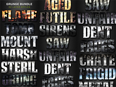 字库艺术字海报字体特效暗黑破旧风效果