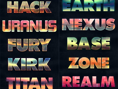 字库艺术字电影游戏效果立体字