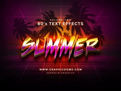 海报字体特效PSD文字3D立体ASL图层样式荧光炫彩立体字