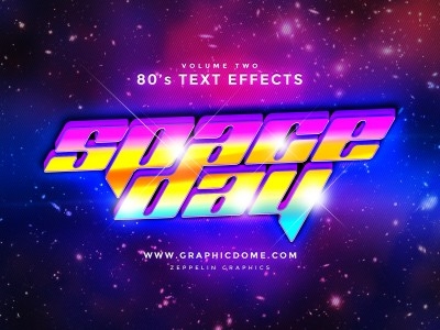 海报字体特效PSD文字3D立体ASL图层样式荧光炫彩立体字