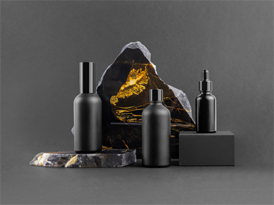 护肤品瓶子滴灌小黑瓶包装展示样机高端