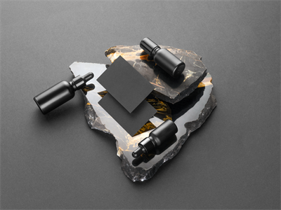 护肤品瓶子滴灌小黑瓶包装展示样机高端