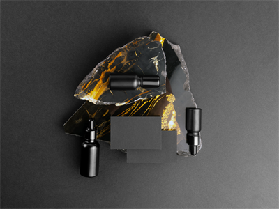 护肤品瓶子滴灌小黑瓶包装展示样机高端