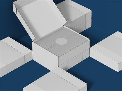 快递打包盒纸盒包装盒设计作品贴图ps样机素材场景展示效果模板