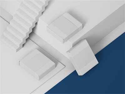 快递打包盒纸盒包装盒设计作品贴图ps样机素材场景展示效果模板