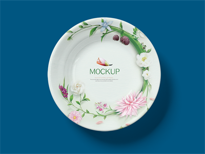 陶瓷餐具盘子碗筷子碟子PS智能样机贴图VI展示效果图PSD设计素材