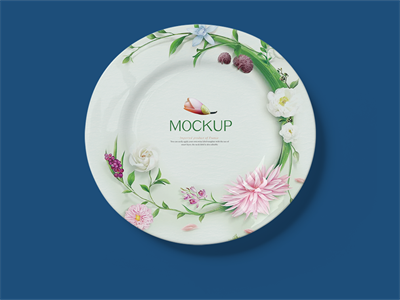 陶瓷餐具盘子碗筷子碟子PS智能样机贴图VI展示效果图PSD设计素材