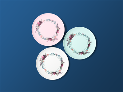 陶瓷餐具盘子碗筷子碟子PS智能样机贴图VI展示效果图PSD设计素材